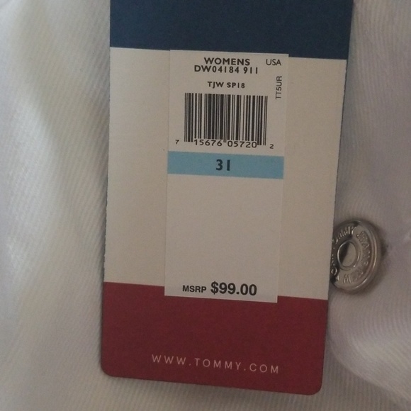 Tommy High Rise Destroyed White Jean Shorts - Picture 5 of 5